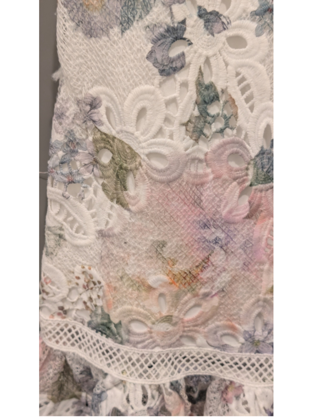 Arose Studio NWT Floral Lace Crochet Midi Maxi Dress White Pastel M $198 - Picture 4 of 13